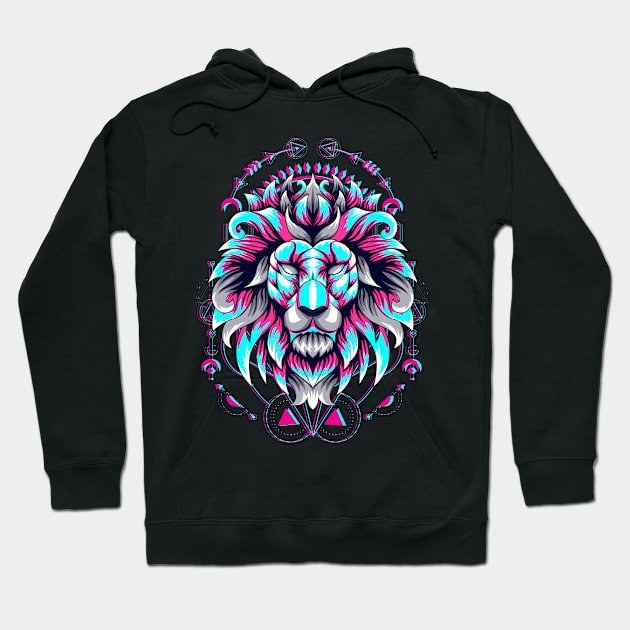 lion head artwork Hoodie by SHINIGAMII